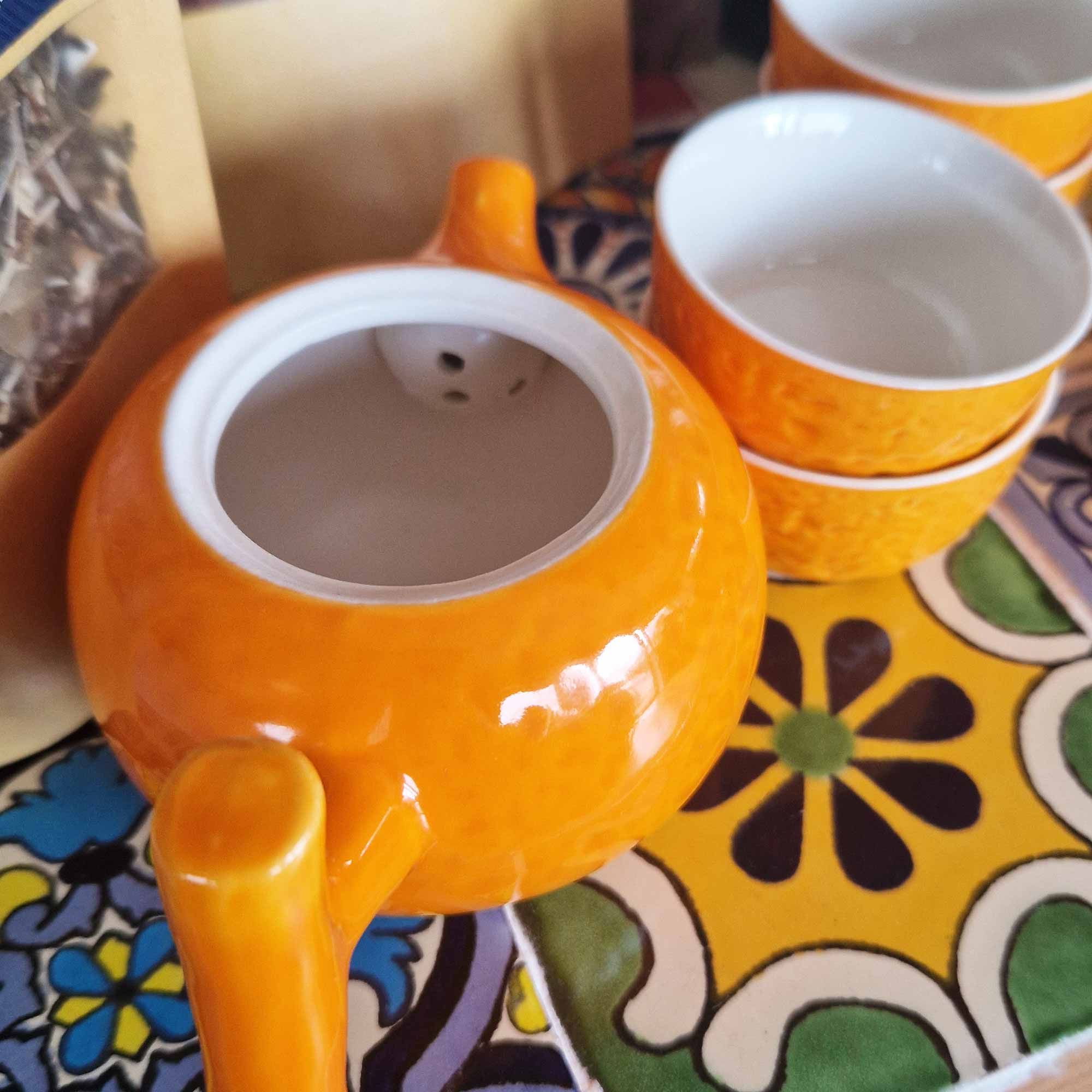 Service à Thé en Forme d'Orange — Théière et 4 Tasses – Image 3