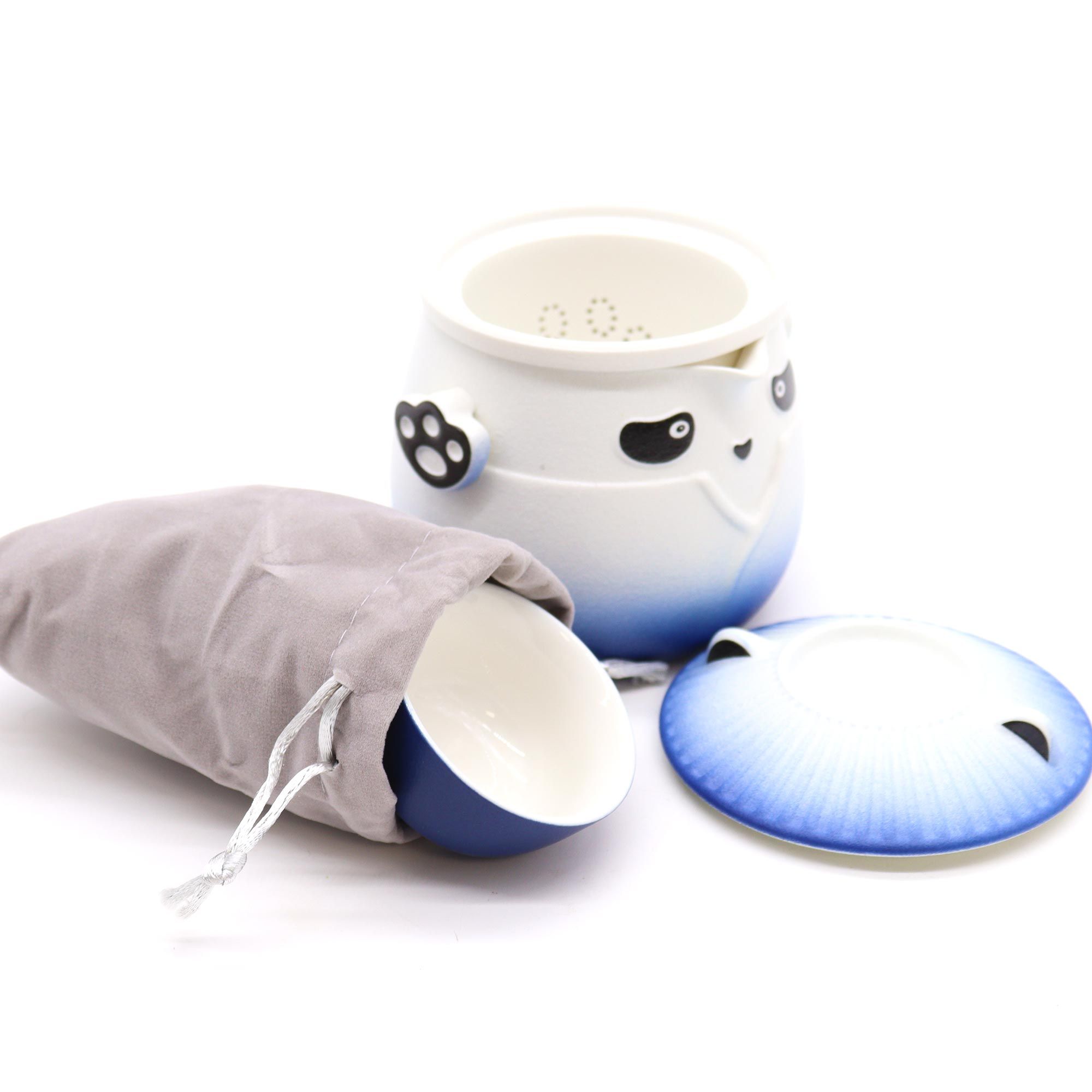 Service à Thé Panda en Céramique – Théière et 3 Tasses – Image 3