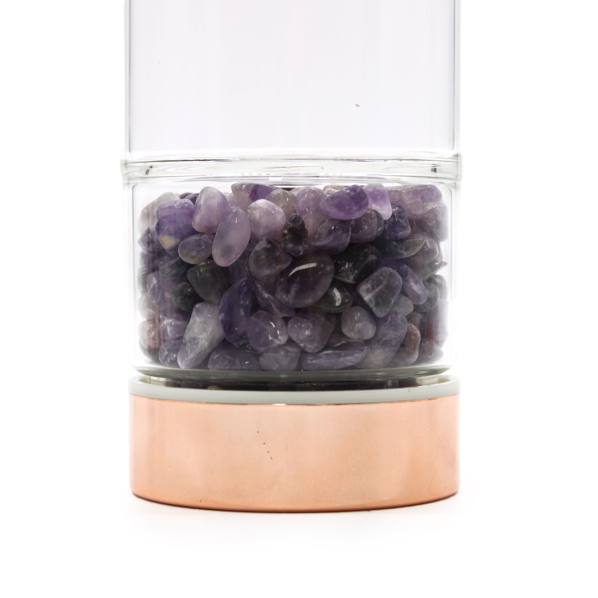 Bouteille Infuseur à Thé en Cristal et Améthyste — Or Rose, 500 ml – Image 5