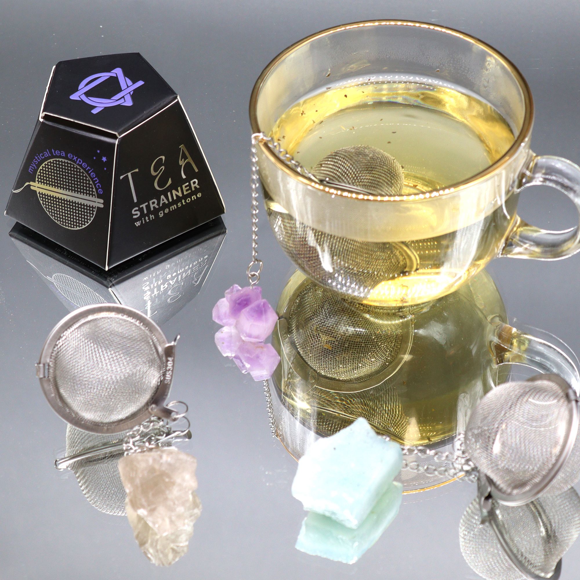 Passoire à Thé en Cristal Brut — Aigue-Marine – Image 6
