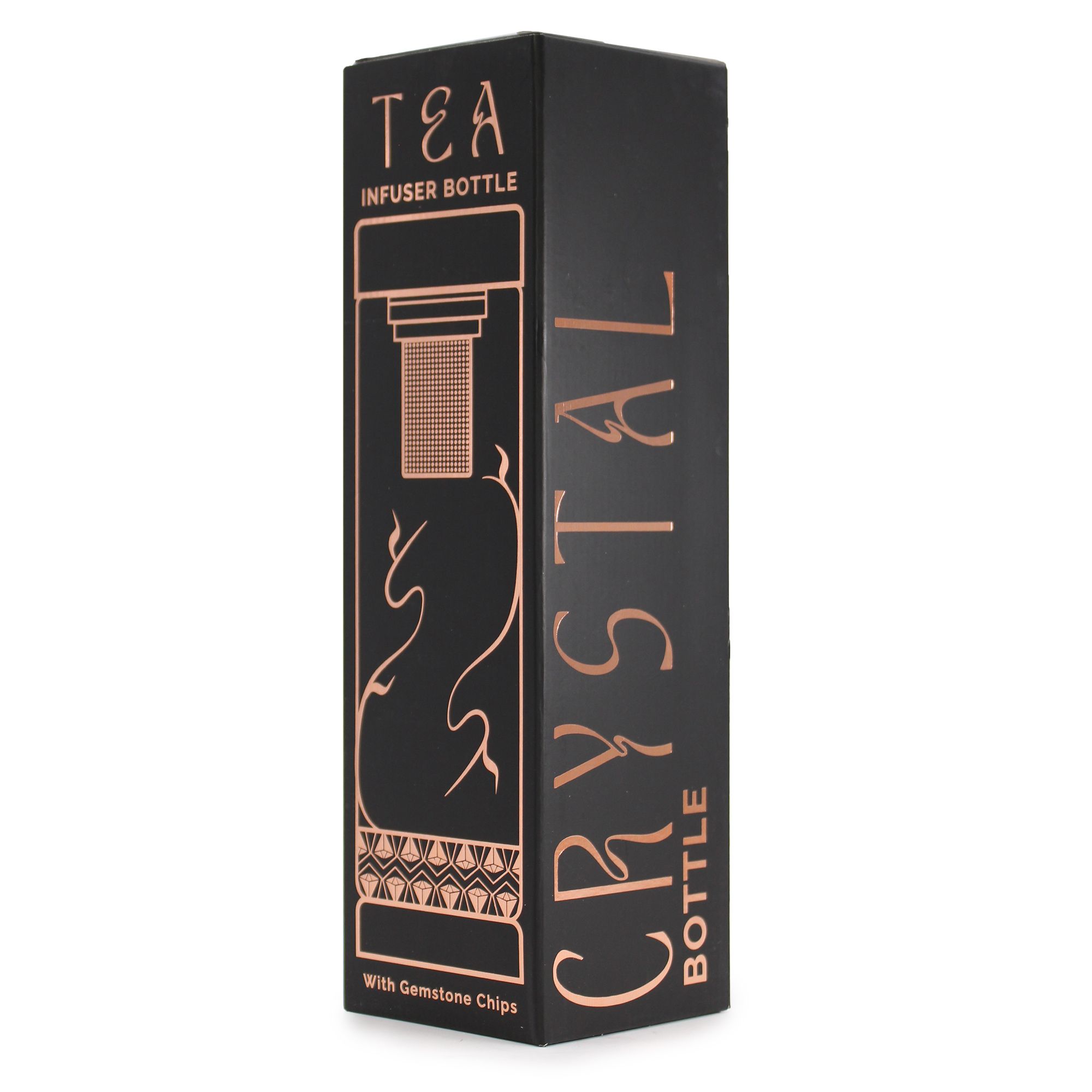 Bouteille Infuseur à Thé en Cristal et Améthyste — Or Rose, 500 ml – Image 2