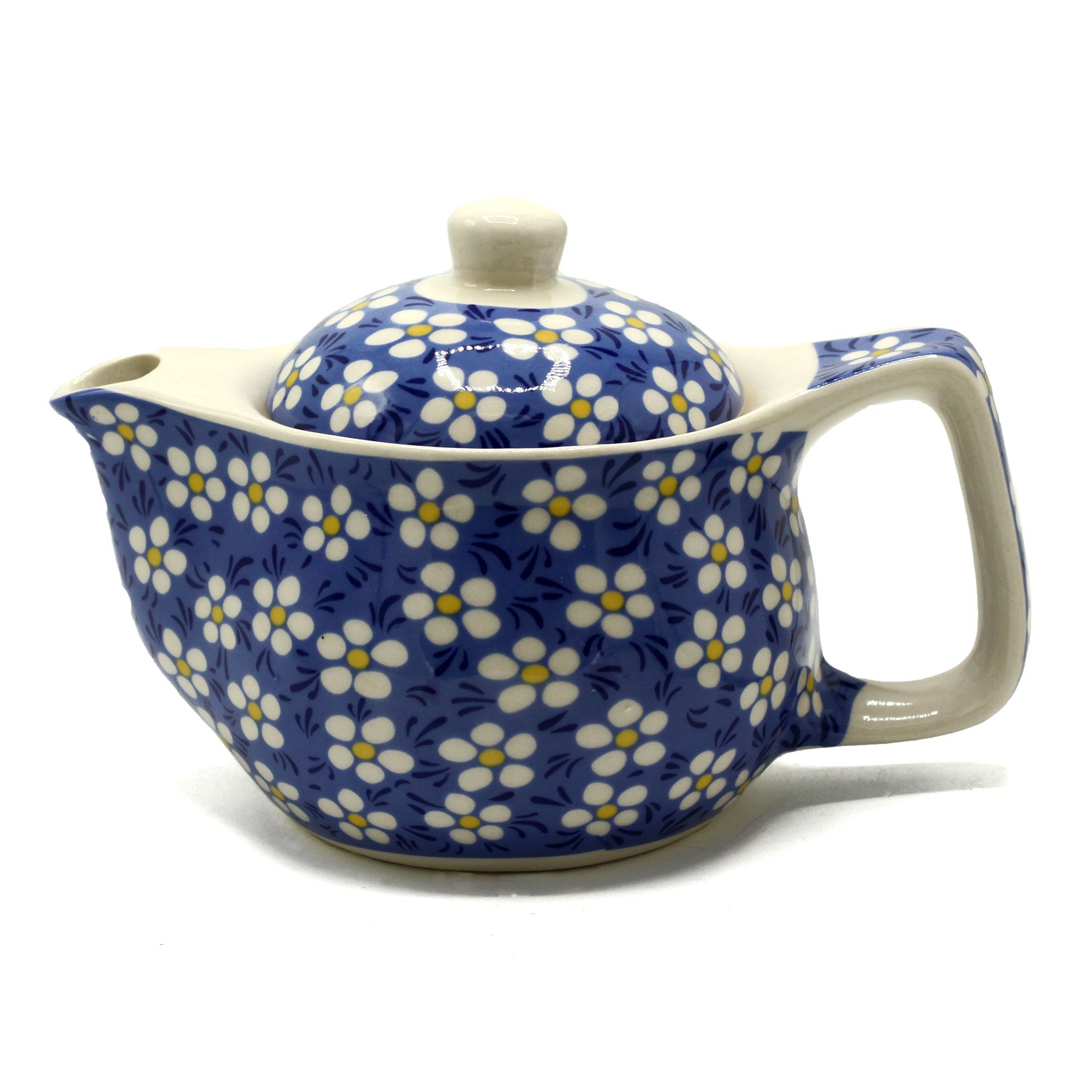 Petite Théière à Infusion Marguerite Bleue — Filtre Intégré – Image 2