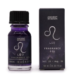 Huile parfumée Zodiaque Lion 10 ml, flacon violet pailleté - Lumen Arca