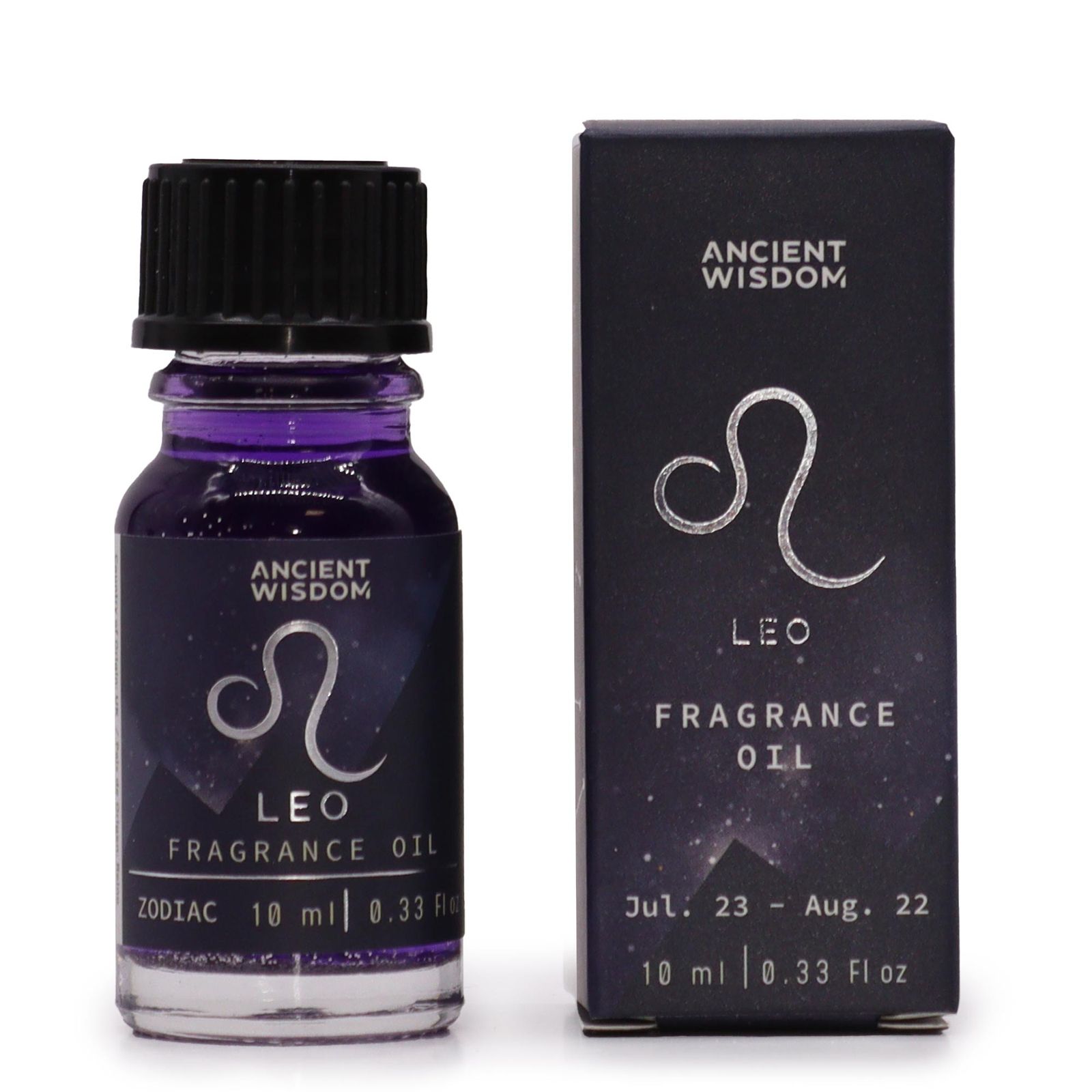 Huile parfumée Zodiaque Lion 10 ml, flacon violet pailleté - Lumen Arca