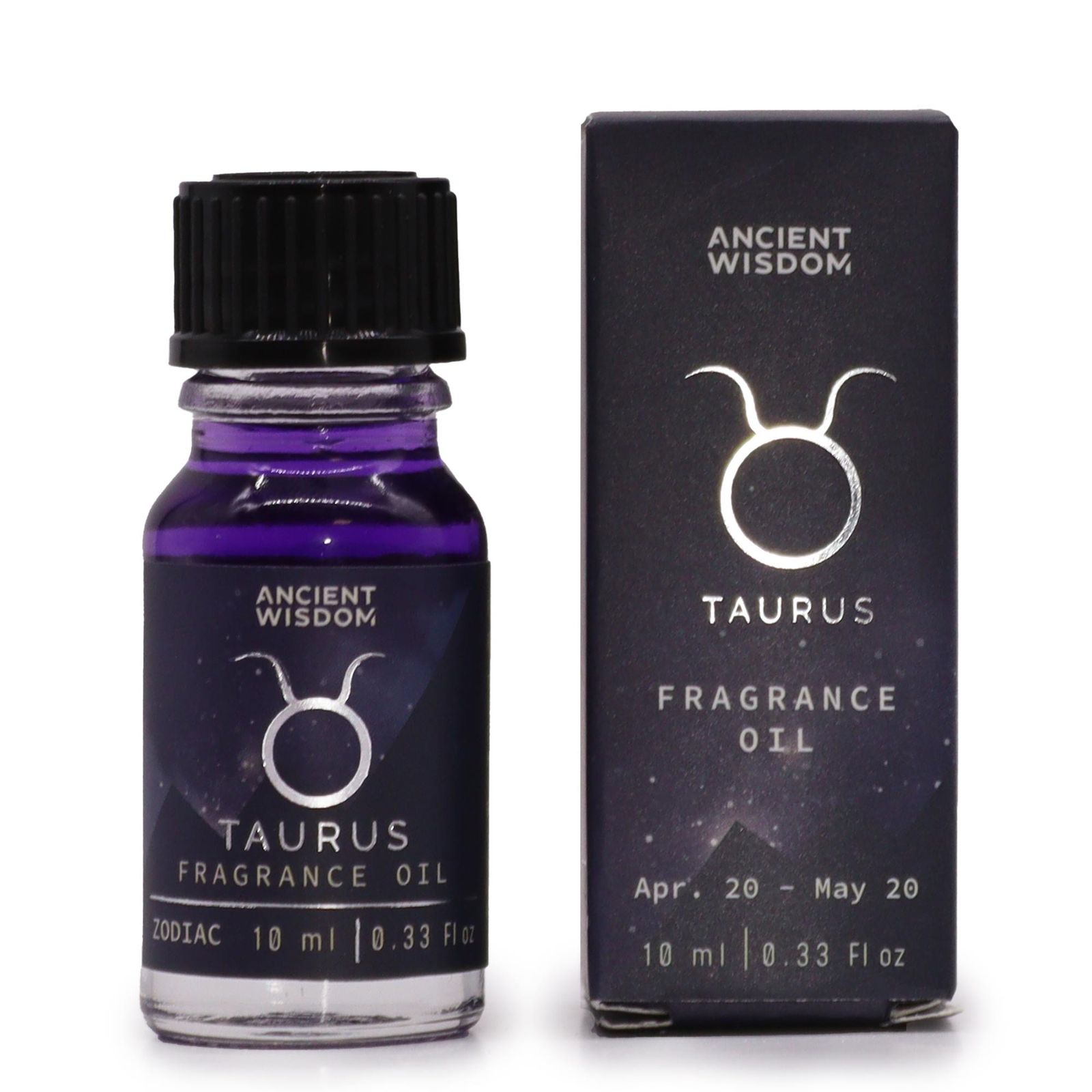 Huile parfumée Zodiaque Taureau 10 ml, flacon violet pailleté - Lumen Arca