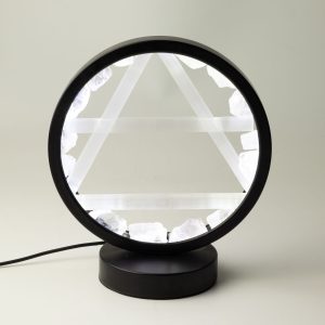 Le Cercle de l’Air — Lampe Halo en Quartz Clair et Sélénite