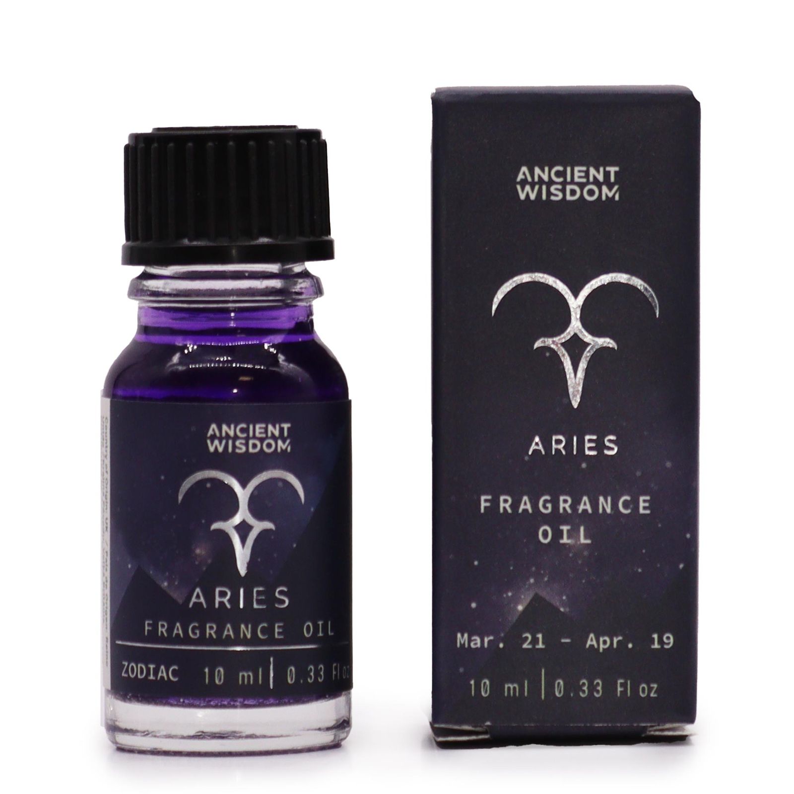 Huile parfumée Zodiaque Bélier 10 ml, flacon violet pailleté - Lumen Arca