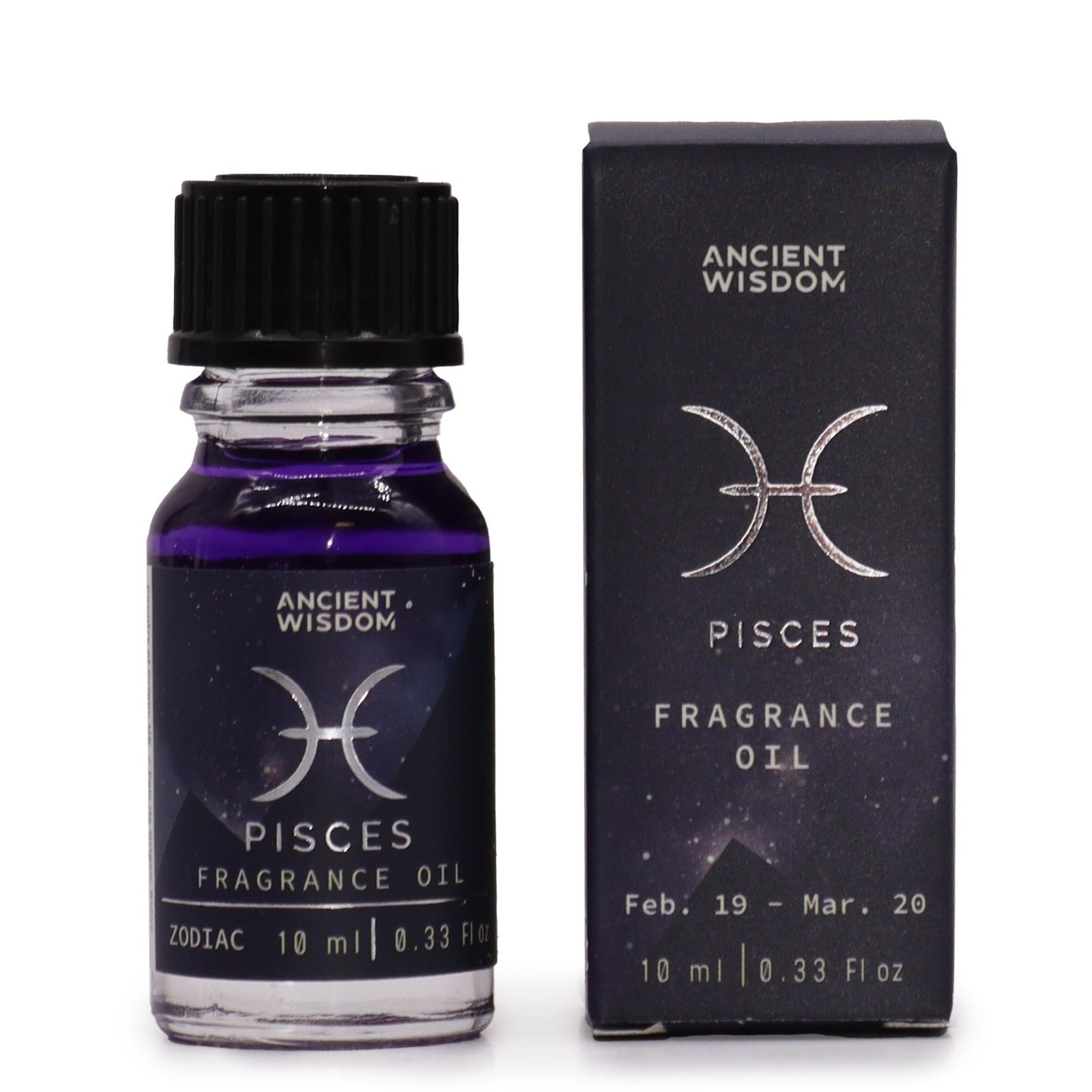 Huile parfumée Zodiaque Poissons 10 ml, flacon violet pailleté - Lumen Arca