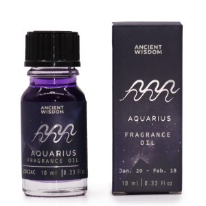 Huile parfumée Zodiaque Verseau 10 ml, flacon violet pailleté - Lumen Arca
