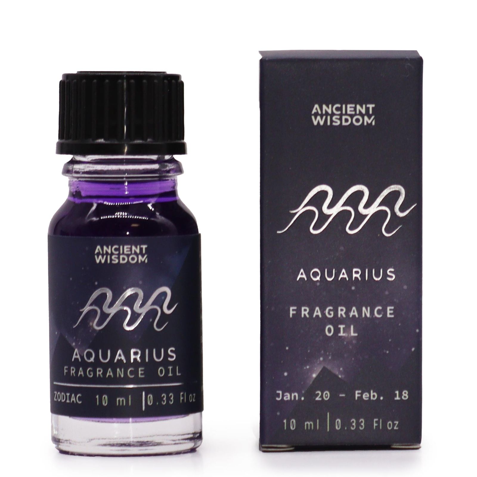 Huile parfumée Zodiaque Verseau 10 ml, flacon violet pailleté - Lumen Arca