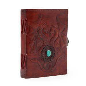 Carnet des Deux Dragons - Grimoire en Cuir Véritable, 200 Pages