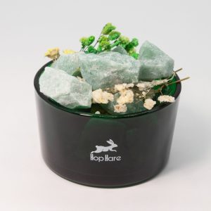 Coffret diffuseur Le Magicien avec cristaux d’aventurine verte, fleurs séchées et bocal en verre