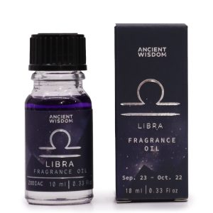 Huile parfumée Zodiaque Balance 10 ml, flacon violet pailleté - Lumen Arca