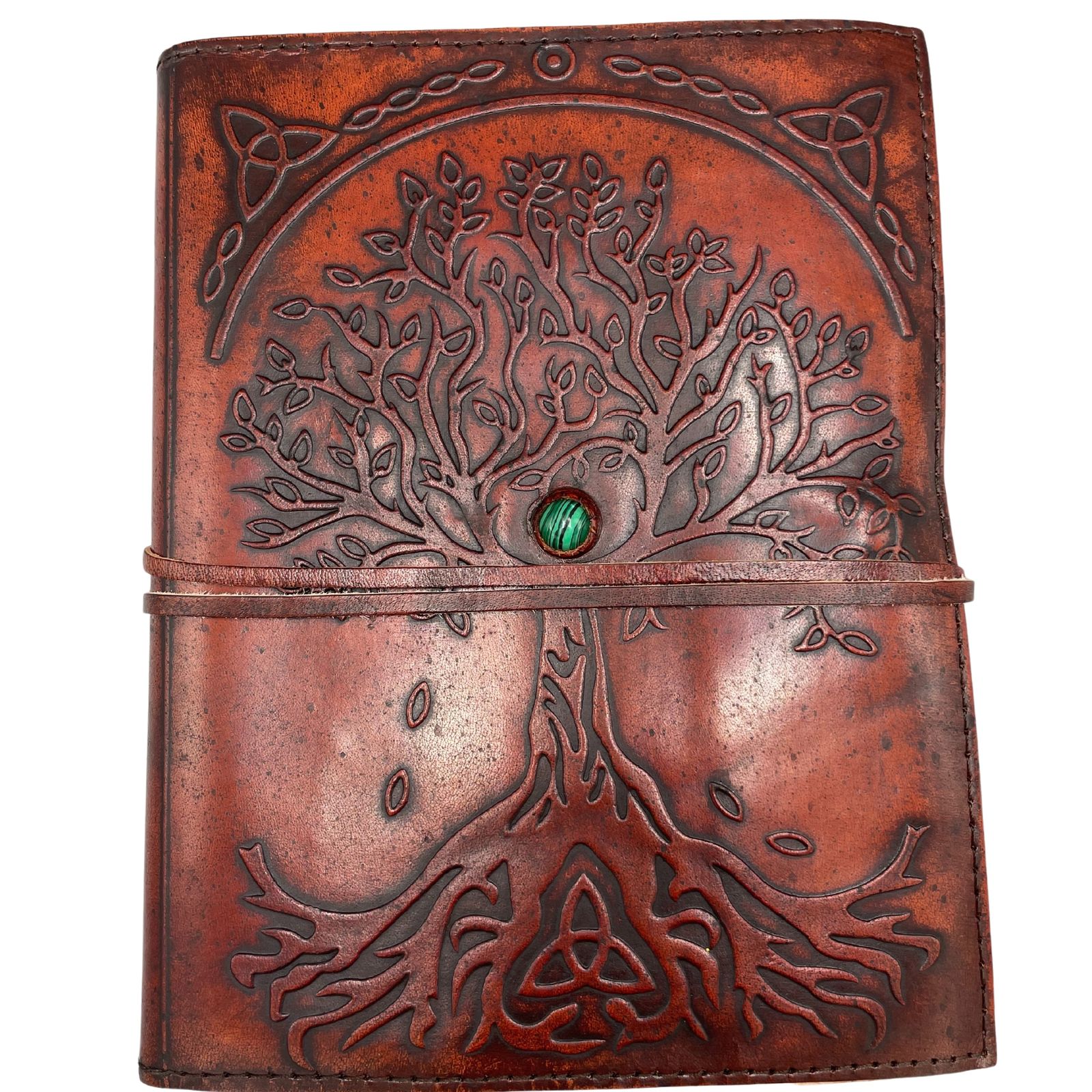 Carnet de l'Arbre de Vie en cuir véritable grand format