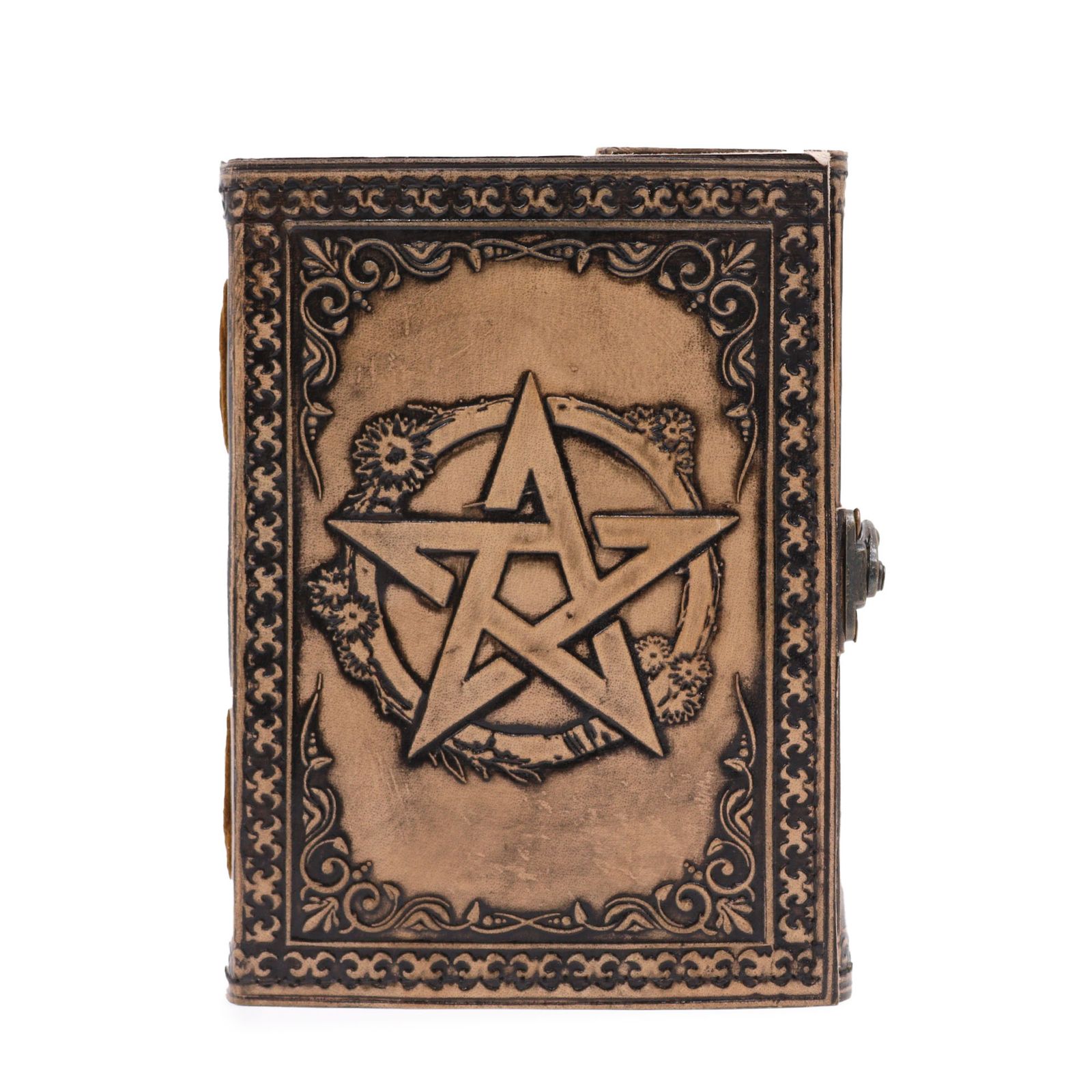 Carnet du Pentacle, grimoire ésotérique gris antique 200 pages