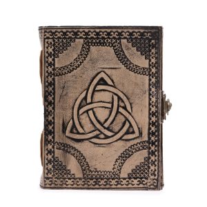 Carnet Triquetra - Grimoire en Cuir Véritable, 200 Pages
