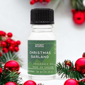 Flacon d’huile parfumée Guirlande de Noël 10 ml, parfum boisé et fruité